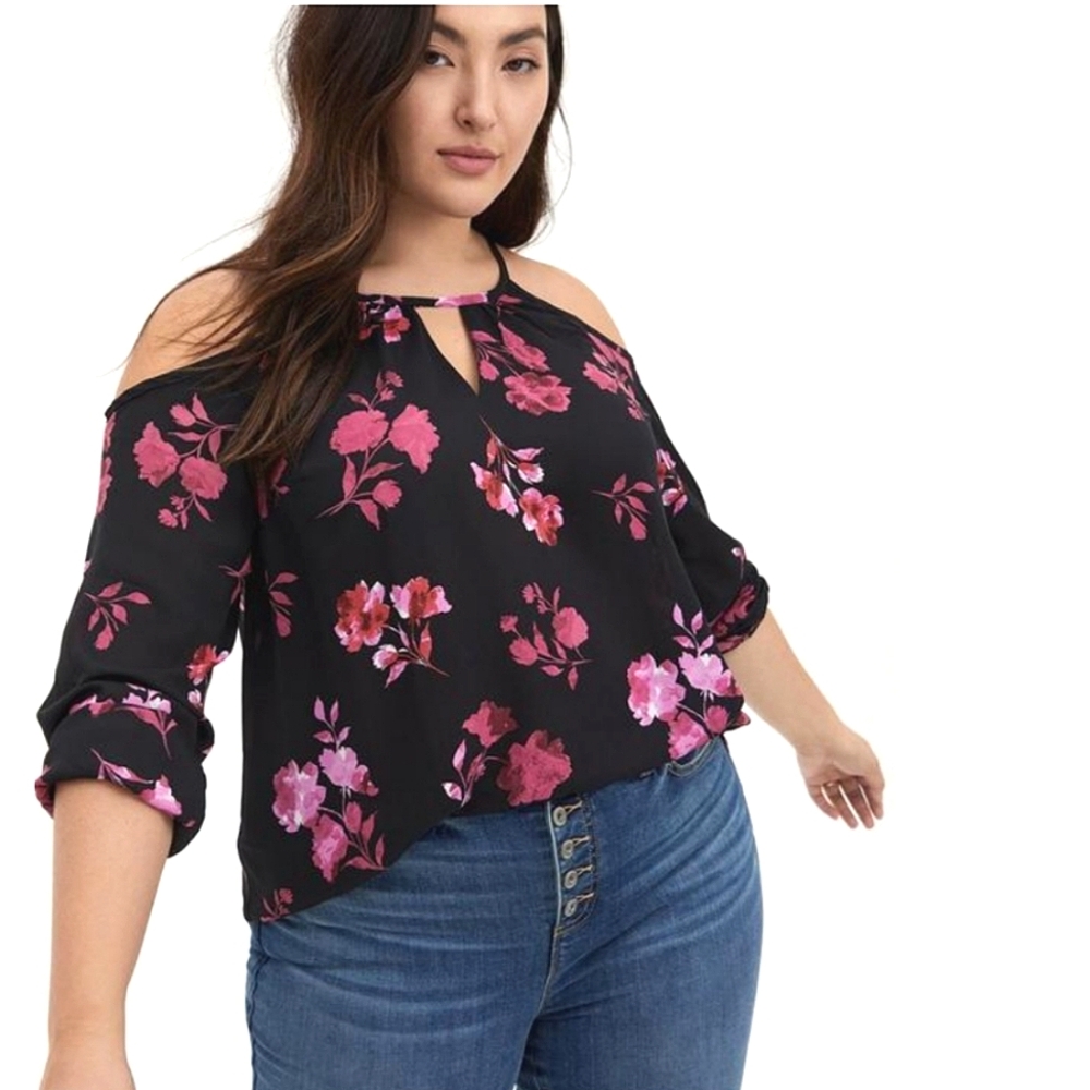 Torrid Georgette Cold Shoulder Blouse 4x